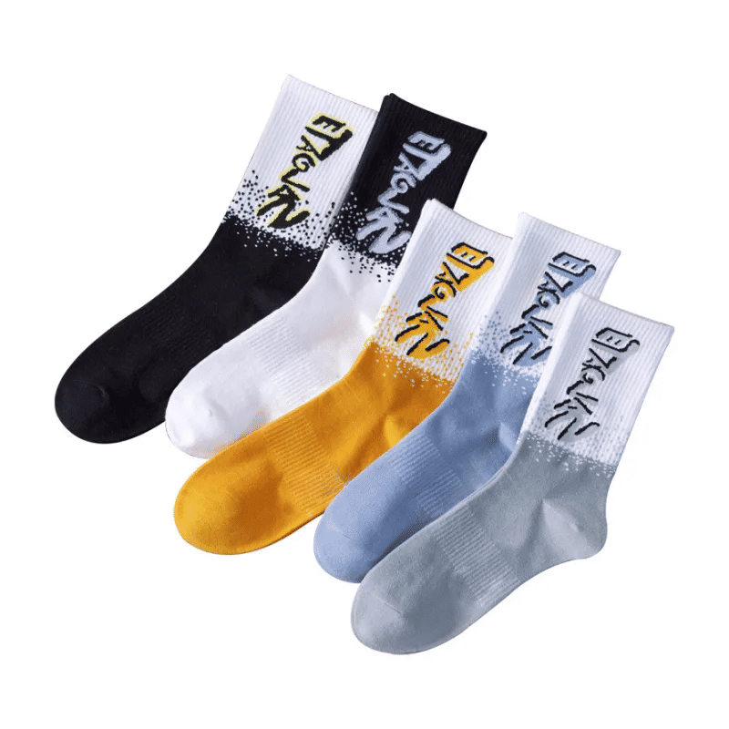 SXCHEN Men's Mid-Calf Athletic Socks: Trendy 5-Pack Cotton Blend Sports