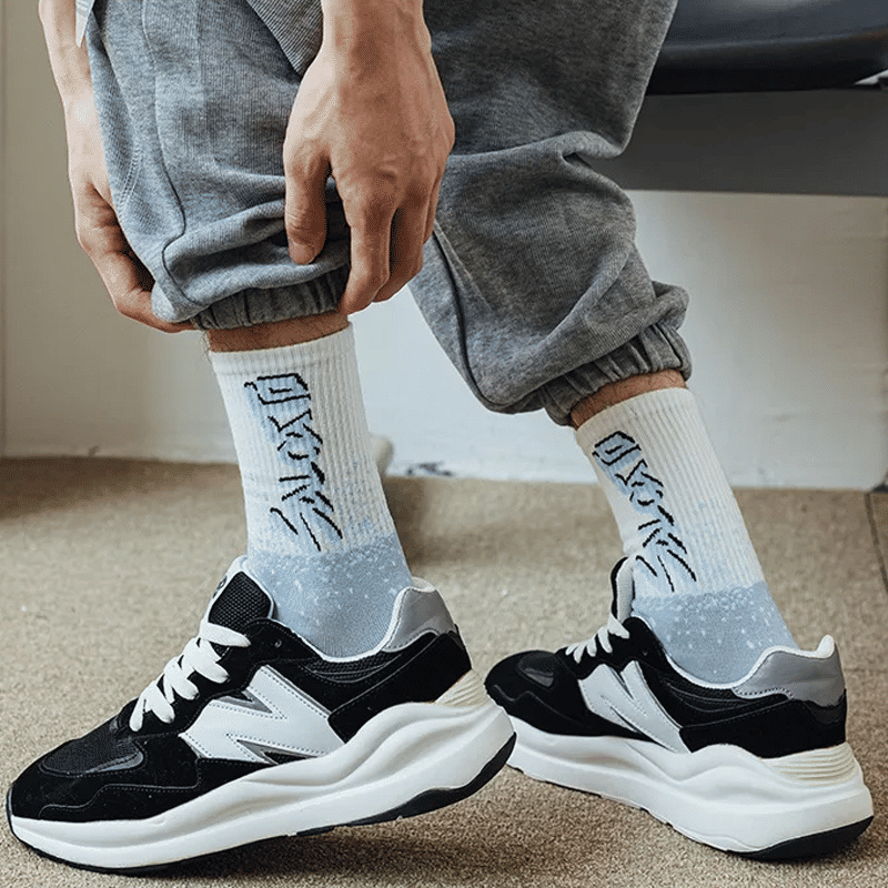 SXCHEN Men's Mid-Calf Athletic Socks: Trendy 5-Pack Cotton Blend Sports