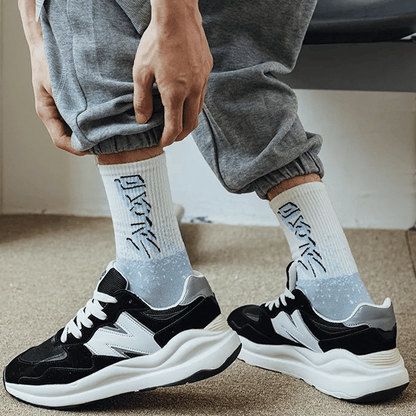 SXCHEN Men's Mid-Calf Athletic Socks: Trendy 5-Pack Cotton Blend Sports