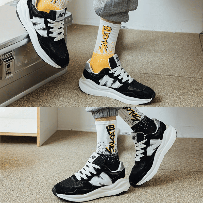 SXCHEN Men's Mid-Calf Athletic Socks: Trendy 5-Pack Cotton Blend Sports