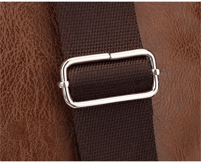 Men's PU Leather USB Charging Port Sling Chest Bag - Durable & Stylish