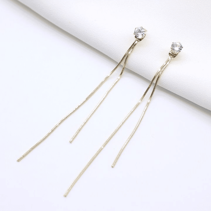 Elegant Long Crystal Tassel Dangle Earrings for Women: Wedding & Valentine's Jewelry