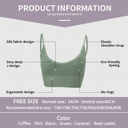 Comfortable Elastic Gathering Push-Up Bralette for Women - Seamless Sports Underwear