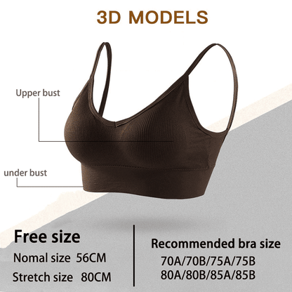 Comfortable Elastic Gathering Push-Up Bralette for Women - Seamless Sports Underwear
