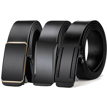 Men's Automatic Buckle PU Leather Belt - Toothless High-Quality Strap for Casual & Business