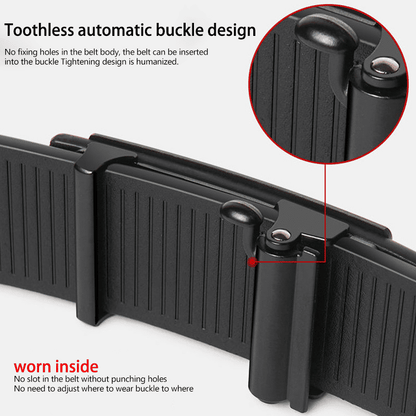 Men's Automatic Buckle PU Leather Belt - Toothless High-Quality Strap for Casual & Business