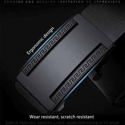Men's Automatic Buckle PU Leather Belt - Toothless High-Quality Strap for Casual & Business