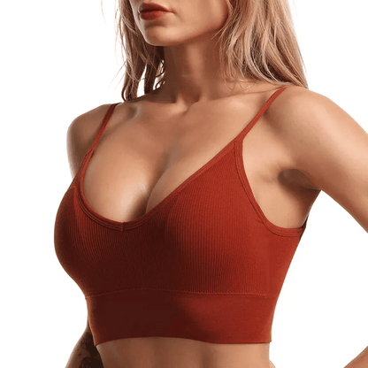 Comfortable Elastic Gathering Push-Up Bralette for Women - Seamless Sports Underwear
