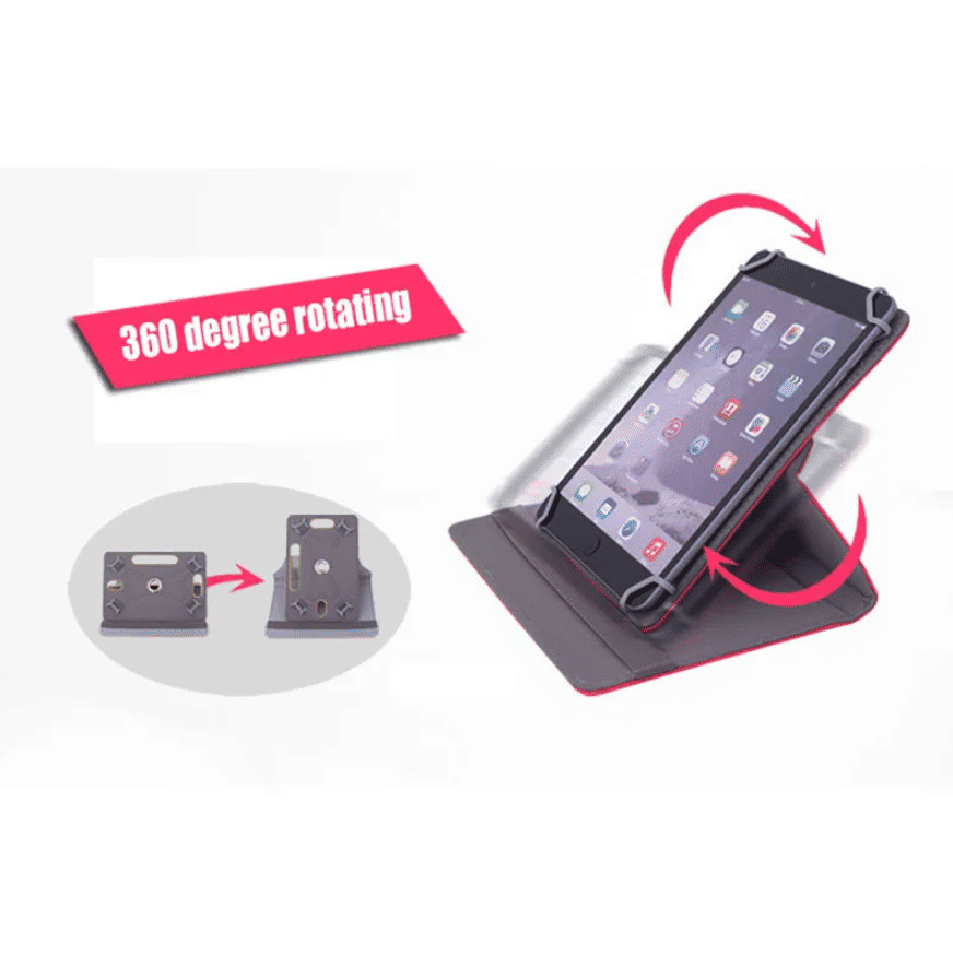SXCHEN 10-inch Universal Tablet Case: Protective PU Leather 360-Degree Rotating Cover