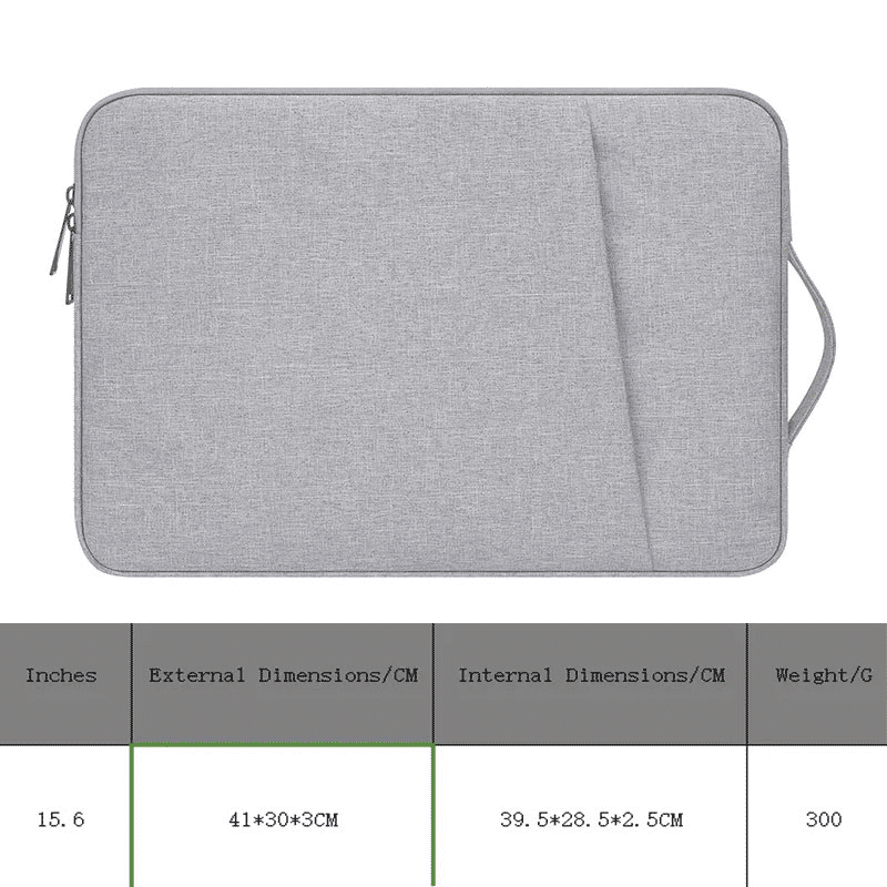 15.6-inch Portable Waterproof Laptop Sleeve: Multi-Layer Protective Liner Bag for Apple & iPad, Gray