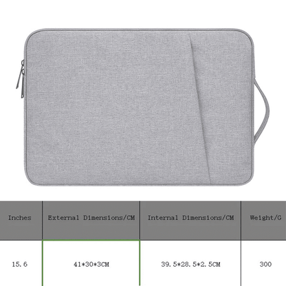 15.6-inch Portable Waterproof Laptop Sleeve: Multi-Layer Protective Liner Bag for Apple & iPad, Gray