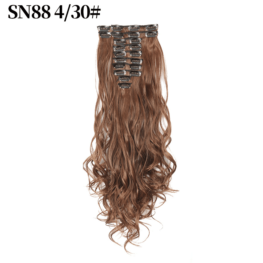 Fashion Africa 12pc Clip-In Body Wave Hair Extensions, 26-Inch Synthetic Fiber