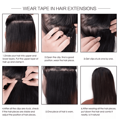 Fashion Africa 12pc Clip-In Body Wave Hair Extensions, 26-Inch Synthetic Fiber