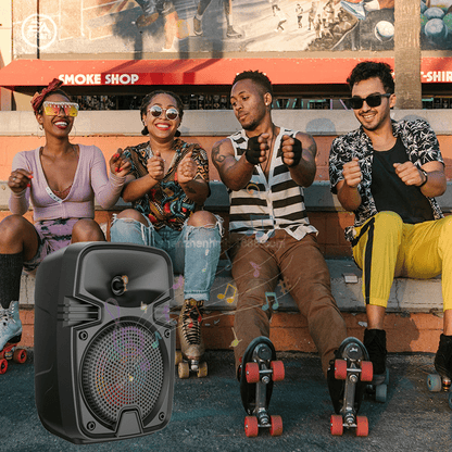 High-Power Portable Bluetooth Subwoofer Speaker with Trumpet Bass and RGB Lights
