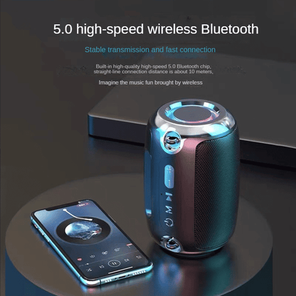 High-Power Portable Bluetooth Speaker: Surround Stereo, Subwoofer Bass, Plugin Card