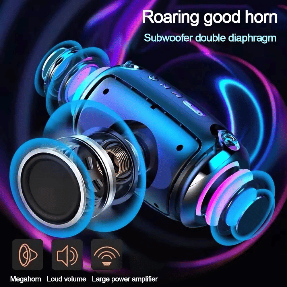 High-Power Portable Bluetooth Speaker: Surround Stereo, Subwoofer Bass, Plugin Card