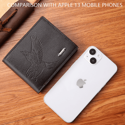 Premium Men's Short Leather Wallet - Credit ID Card Holder Billfold Purse