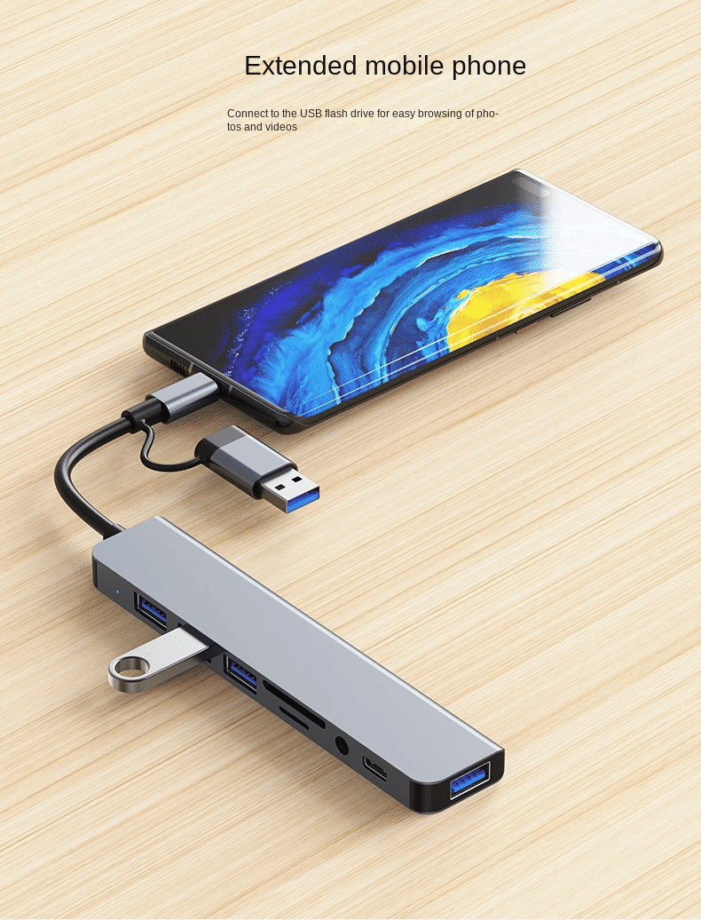 8-in-1 USB C Hub: Fast Charge, SD/TF, Audio, Thunderbolt 3 Dock for MacBook Pro