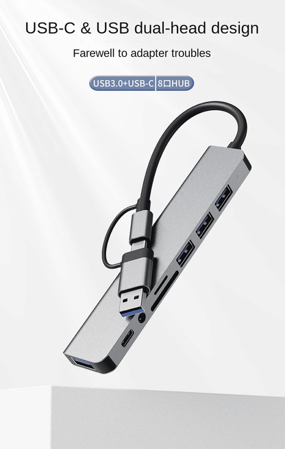 8-in-1 USB C Hub: Fast Charge, SD/TF, Audio, Thunderbolt 3 Dock for MacBook Pro