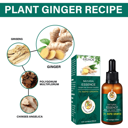 Advanced Ginger Hair Growth Oil Serum: Prevents Loss, Strengthens, Nourishes, Revitalizes Scalp