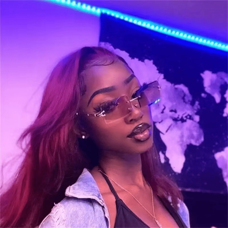 Fashionable Rimless Rectangle Sunglasses - Small Square Shades for Men & Women