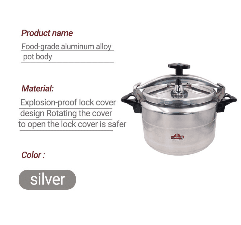 RASHNIK Versatile Aluminum Pressure Cooker & Rice Cooker, Multiple Sizes 5-11L