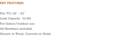 RASHNIK RN-7202 Universal TV Wall Mount Bracket 26-63 Inch Displays