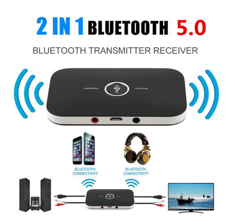 Bluetooth 5.0 Wireless Audio Adapter Transmitter Receiver for TV PC Phone Stereo