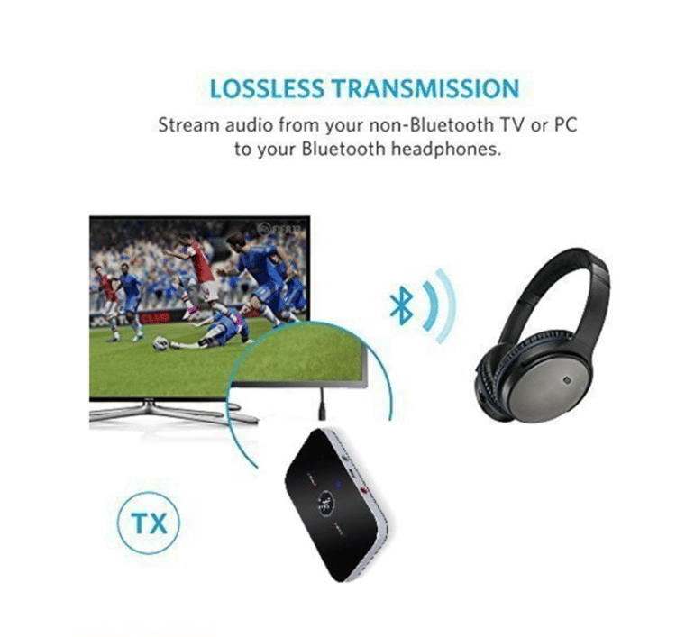 Bluetooth 5.0 Wireless Audio Adapter Transmitter Receiver for TV PC Phone Stereo