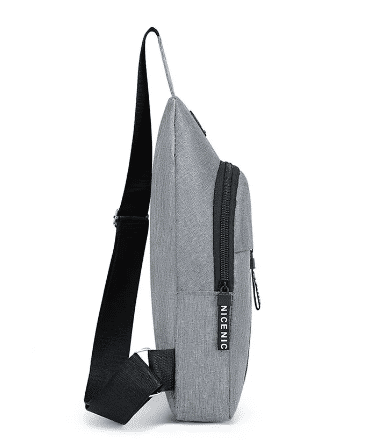 Stylish Men's Solid Color Canvas Chest Bag - Outdoor Casual Crossbody Shoulder Pack