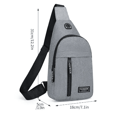 Stylish Men's Solid Color Canvas Chest Bag - Outdoor Casual Crossbody Shoulder Pack