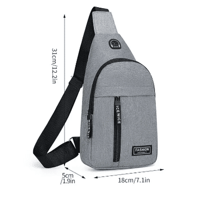 Stylish Men's Solid Color Canvas Chest Bag - Outdoor Casual Crossbody Shoulder Pack