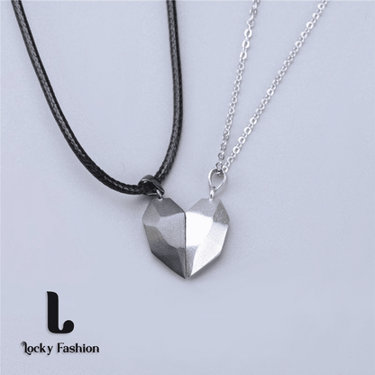 Elegant Couple Heart Initial Choker Necklace Set - Valentine's Day Love Gift