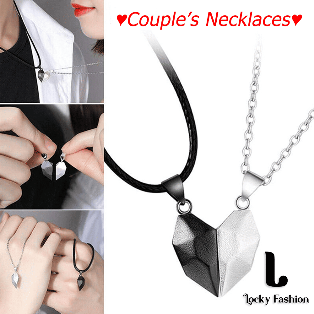 Elegant Couple Heart Initial Choker Necklace Set - Valentine's Day Love Gift