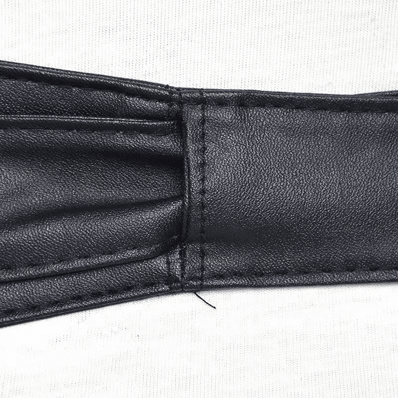 Women's Chic Versatile Black Faux Leather Tie-Wrap Waist Belt for Dresses