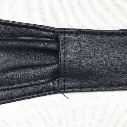 Women's Chic Versatile Black Faux Leather Tie-Wrap Waist Belt for Dresses