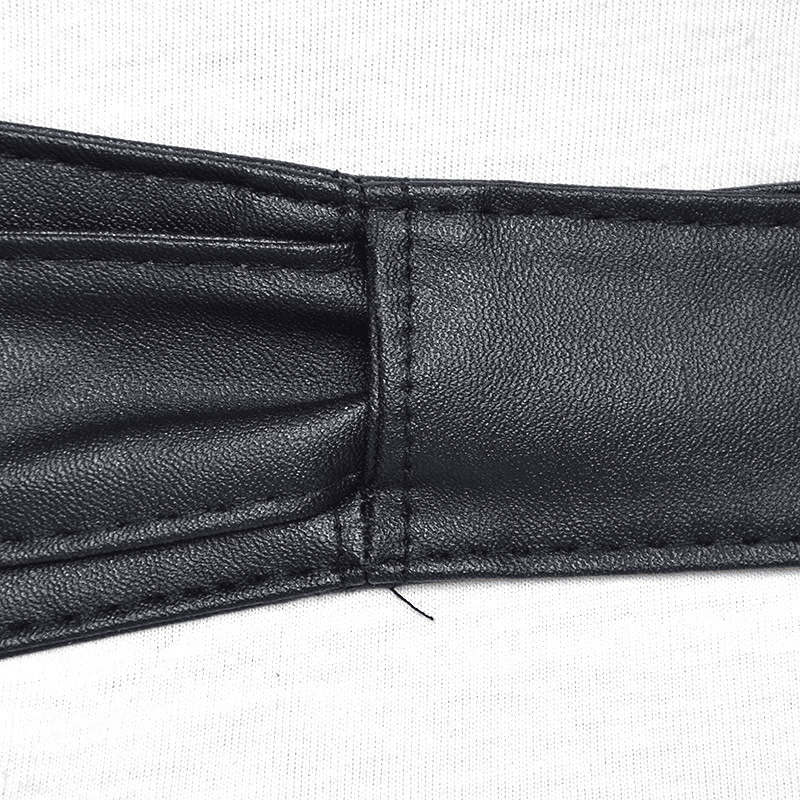 Women's Chic Versatile Black Faux Leather Tie-Wrap Waist Belt for Dresses