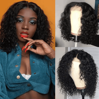 Premium Synthetic Small Curly Black Wig for Women, Natural Look Short Hair