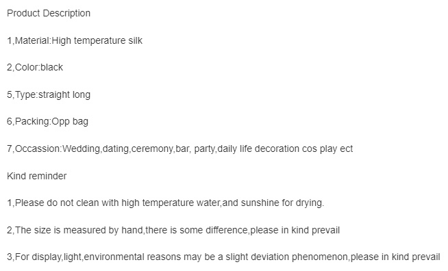 Natural Black Long Straight Synthetic Wig with Neat Bangs for Women