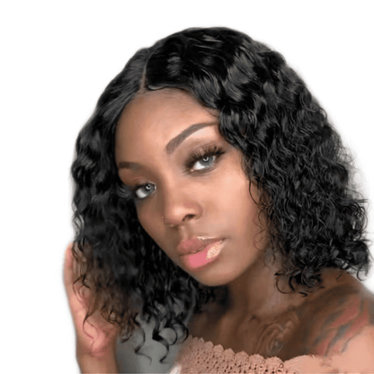 Premium Synthetic Small Curly Black Wig for Women, Natural Look Short Hair