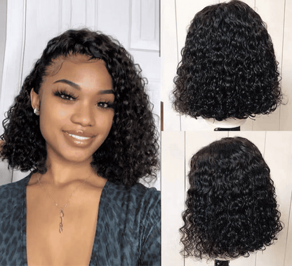 Premium Synthetic Small Curly Black Wig for Women, Natural Look Short Hair