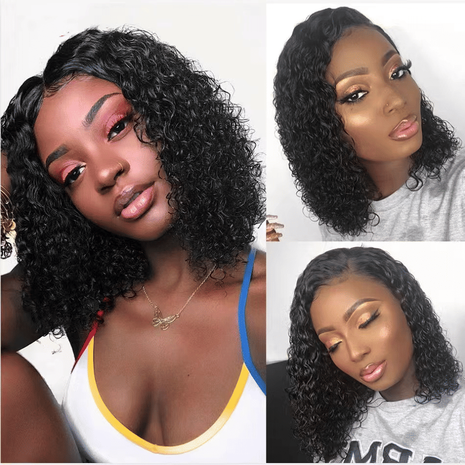 Premium Synthetic Small Curly Black Wig for Women, Natural Look Short Hair