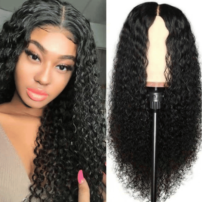 Luxurious 26-inch Long Curly Black Wig for Women - Fashionable Synthetic Hair