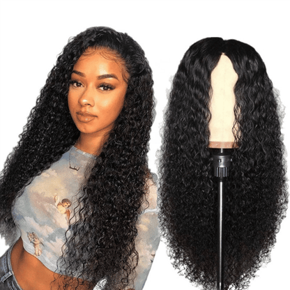 Luxurious 26-inch Long Curly Black Wig for Women - Fashionable Synthetic Hair