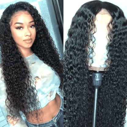 Luxurious 26-inch Long Curly Black Wig for Women - Fashionable Synthetic Hair