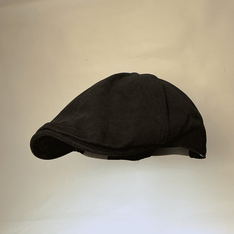 Classic British Western Style Ivy Cap Black Peaked Beret for Men & Women
