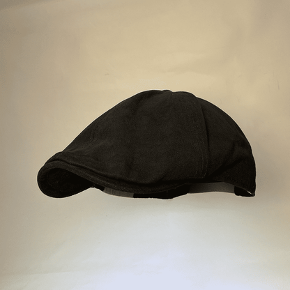 Classic British Western Style Ivy Cap Black Peaked Beret for Men & Women