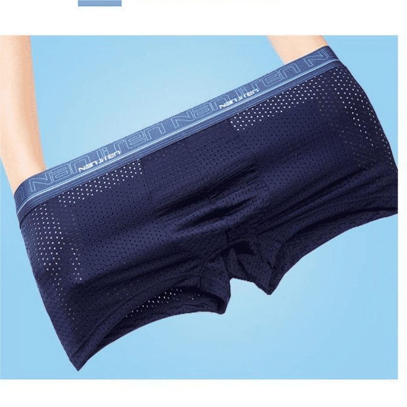 4-Pack Men's Ice Silk Boxer Briefs - Breathable Mesh Summer Underwear