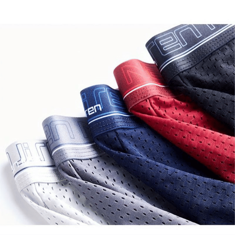 4-Pack Men's Ice Silk Boxer Briefs - Breathable Mesh Summer Underwear