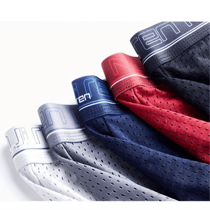 4-Pack Men's Ice Silk Boxer Briefs - Breathable Mesh Summer Underwear